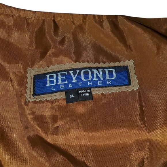 Beyond Leather Suede Vest Waistcoat Men's XL Tan Brown Western Rockabilly - Picture 4 of 5